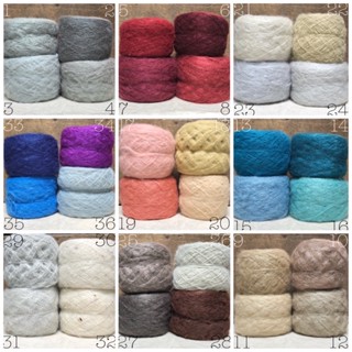 Mohair ไหมพรมขนสัตว์ถักนิตติ้ง (เส้นด้ายสีเทาขนแกะ)