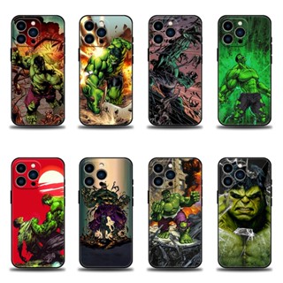 เคสโทรศัพท์มือถือ แบบนิ่ม ลาย The Avengers Hulk Marvel Gaint Green สีดํา สําหรับ iPhone Apple 11 12 13 14 Pro 7 8 SE X XR XS Max Mini Plus