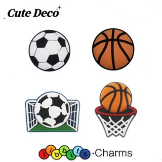 CROCS 【Cute Deco】เข็มกลัดเรซิ่น รูปการ์ตูนฟุตบอลน่ารัก (10 แบบ) สําหรับตกแต่งรองเท้า บาสเก็ตบอล วอลเลย์บอล