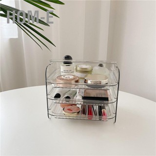 Hom-E 3 Tier Makeup Organizer Transparency Acrylic Dustproof Vanity Countertop with Handle for Woman