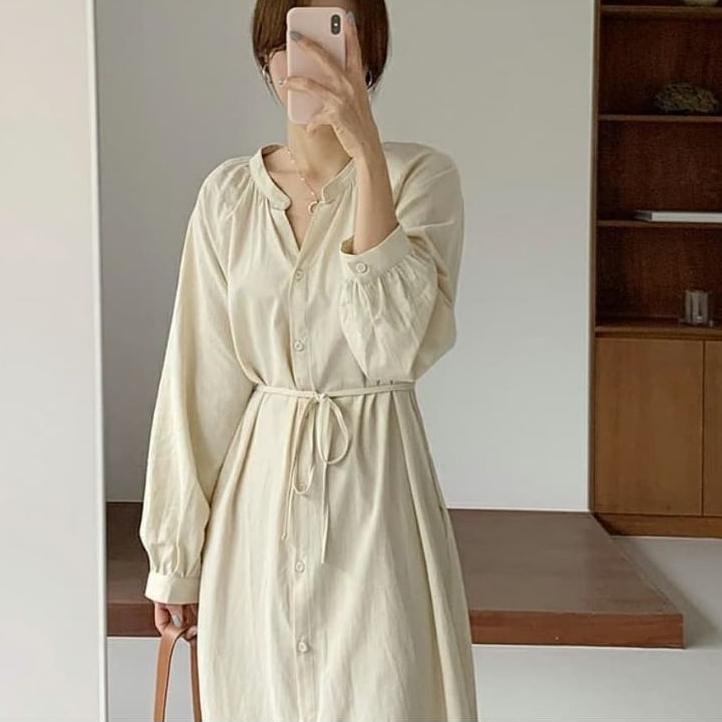 พร้อมส่ง KOREAN DRESS - SYDNEY DRESS - LINEN DRESS - DRESS