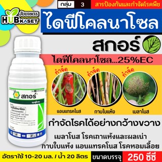 สกอร์ 250ซีซี (ไดฟีโนโคลนาโซล) ป้องกันเชื้อรากาบใบไหม้ แอนแทรคโนส ใบจุดสีม่วง