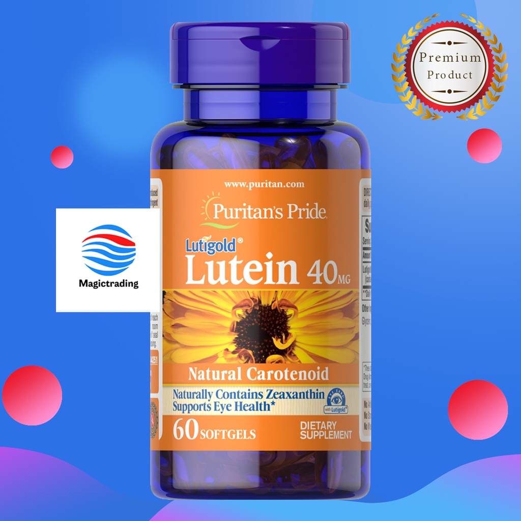 Puritan's Pride Lutein 40 mg with Zeaxanthin 1,600 mcg / 60 Softgels