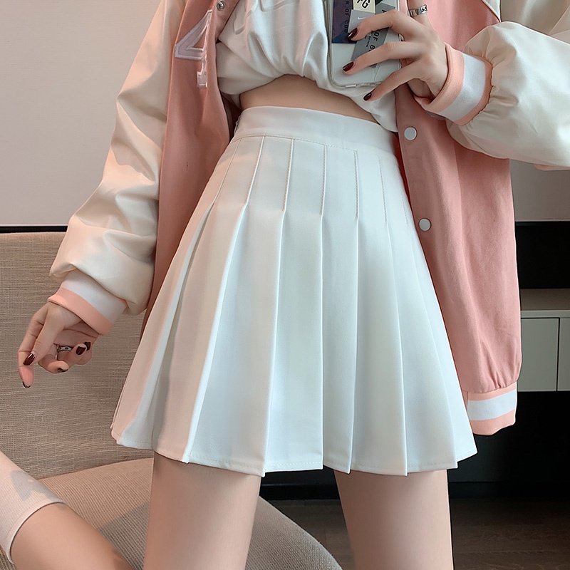 กระโปรงเทนนิส สีพื้น เสื้อผ้าแฟชั่นผู้หญิง