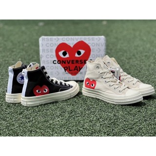 รองเท้า COMME Des GARCONS PLAY x Converse Chuck Taylor รองเท้าหุ้มข้อ💈 สินค้าพร้อมกล่อง 💈🔥🥬🌸