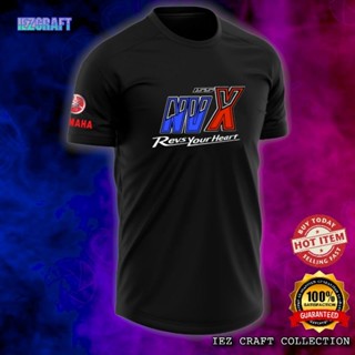 เสื้อยืดผ้าฝ้ายพิมพ์ลายแฟชั่น Baju Yamaha NVX ตาไก่ไมโครไฟเบอร์ สีดํา พรีเมี่ยม