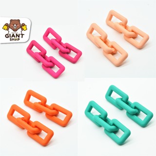 GIANTSHOP ต่างหูโซ่ 4 สี ต่างหูผู้หญิง เรียบง่าย (FT)