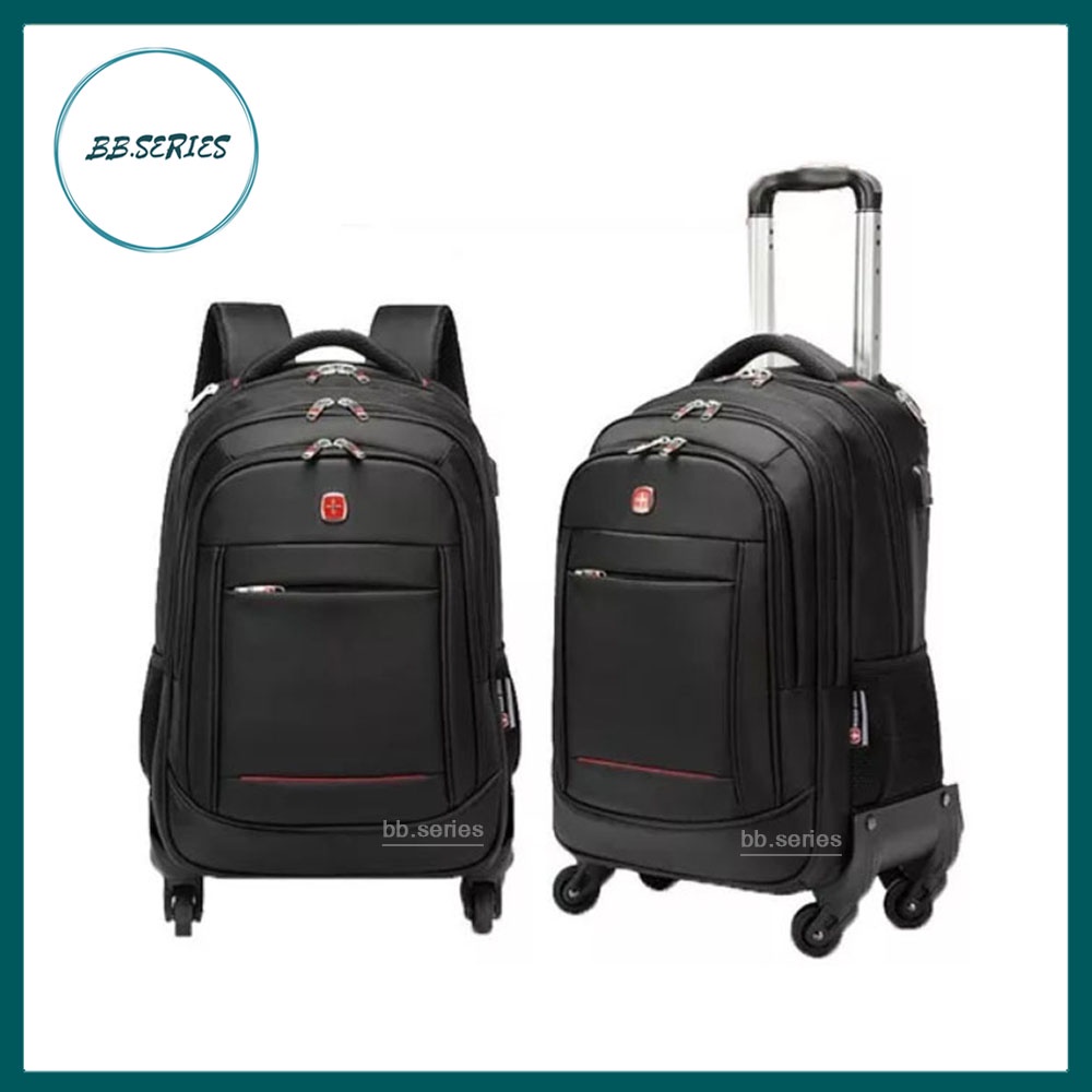 กระเป๋าเป้ล้อลาก 4 ล้อ กระเป๋าเดินทาง ช่องใส่โน๊ตบุ๊ค(notebook)  กระเป๋าคอม มีสายUSB รุ่น 4022