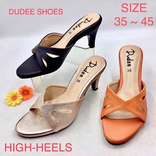 รองเท้าส้นสูงแบบสวม (SIZE 35-45) DUDEE SHOES (หน้าเรียบ)