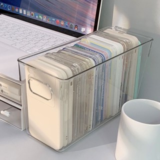 Desktop Storage Box Transparent Phone Case Storage Box Acrylic Rectangular Desktop Sundries Cosmetics Ins Style Plastic