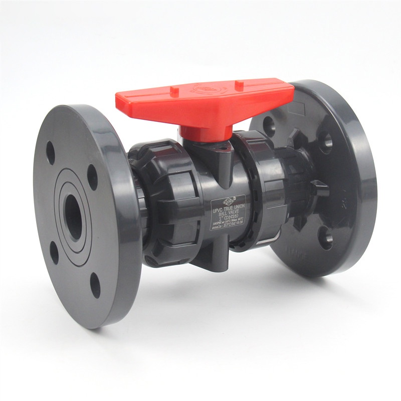 UPVC Flange Ball Valve Industrial Water Treatment PVC Pipe Valve Garden Water Pipe Connector Union J