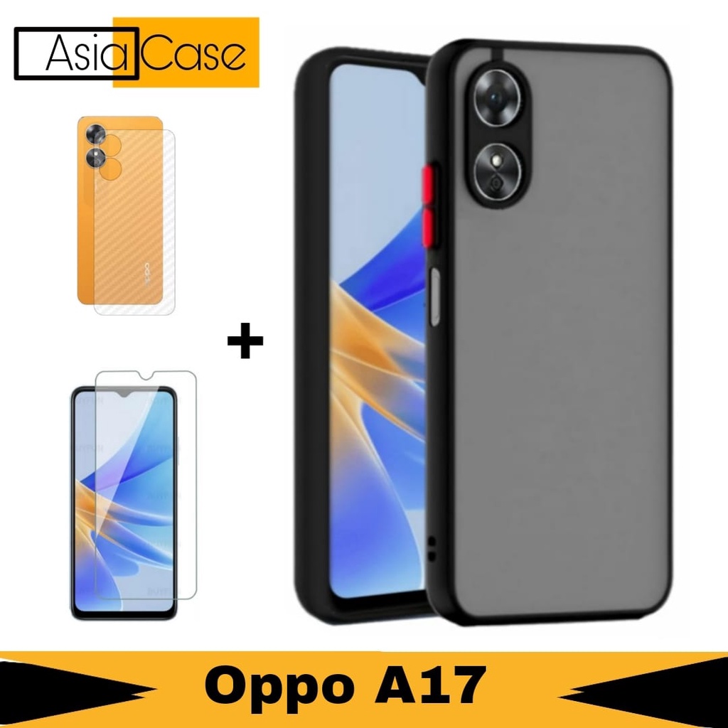 OPPO A17 SoftCase 3in1 Case Package Bonus Anti-Scratch Clear และ Anti-Fungus garskin