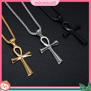 (micmicell) สร้อยคอโซ่ยาว จี้ไม้กางเขน เครื่องประดับแฟชั่นผู้ชาย ของขวัญวันเกิด