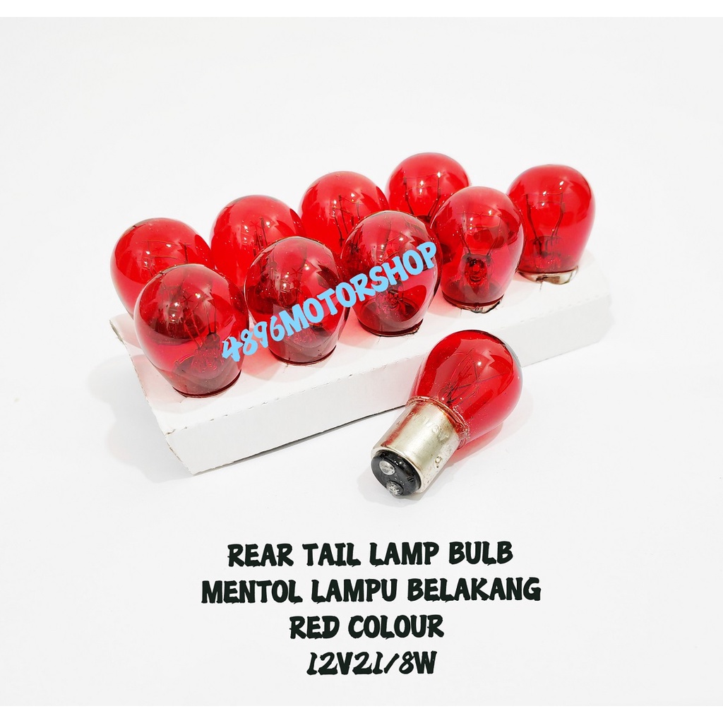 12V/21/8W TAIL LAMP BULB (สีแดง) LAMPU BRAKE BELAKANG MERAH MENTOL EX5 Y125 Y125Z LC135 Y110 SS2 DRE