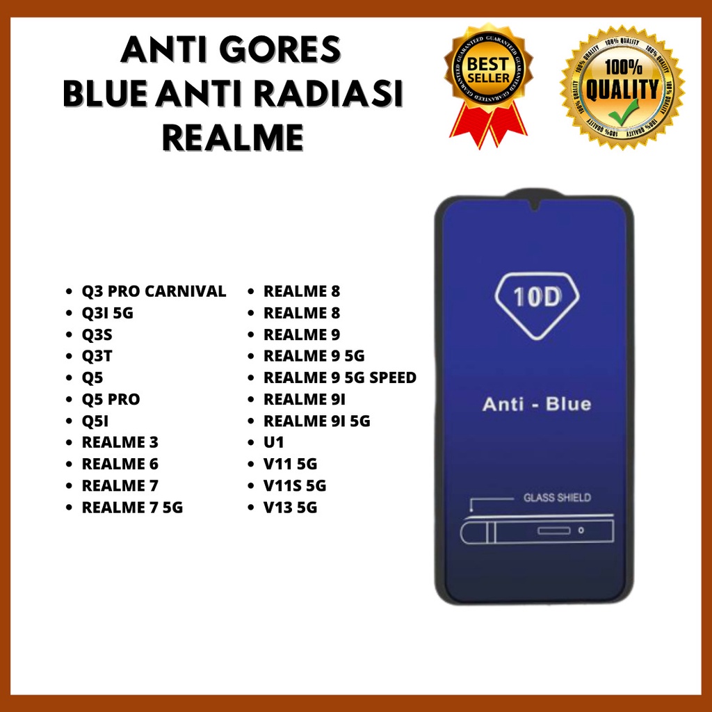 กระจกนิรภัย Anti Blue - ป้องกันรังสี REALME C55 NFC-Q3 PRO CARNIVAL-Q3I 5G-Q3S-Q3T-Q5-Q5 PRO-Q5I-REA