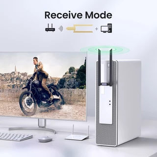 Ugreen อะแดปเตอร์ WiFi USB3.0 AC1300Mbps 5G&2.4G Dual-Band USB WiFi สําหรับ PC เดสก์ท็อป แล็ปท็อป เสาอากาศ WiFi USB การ์ดเครือข่ายอีเธอร์เน็ต