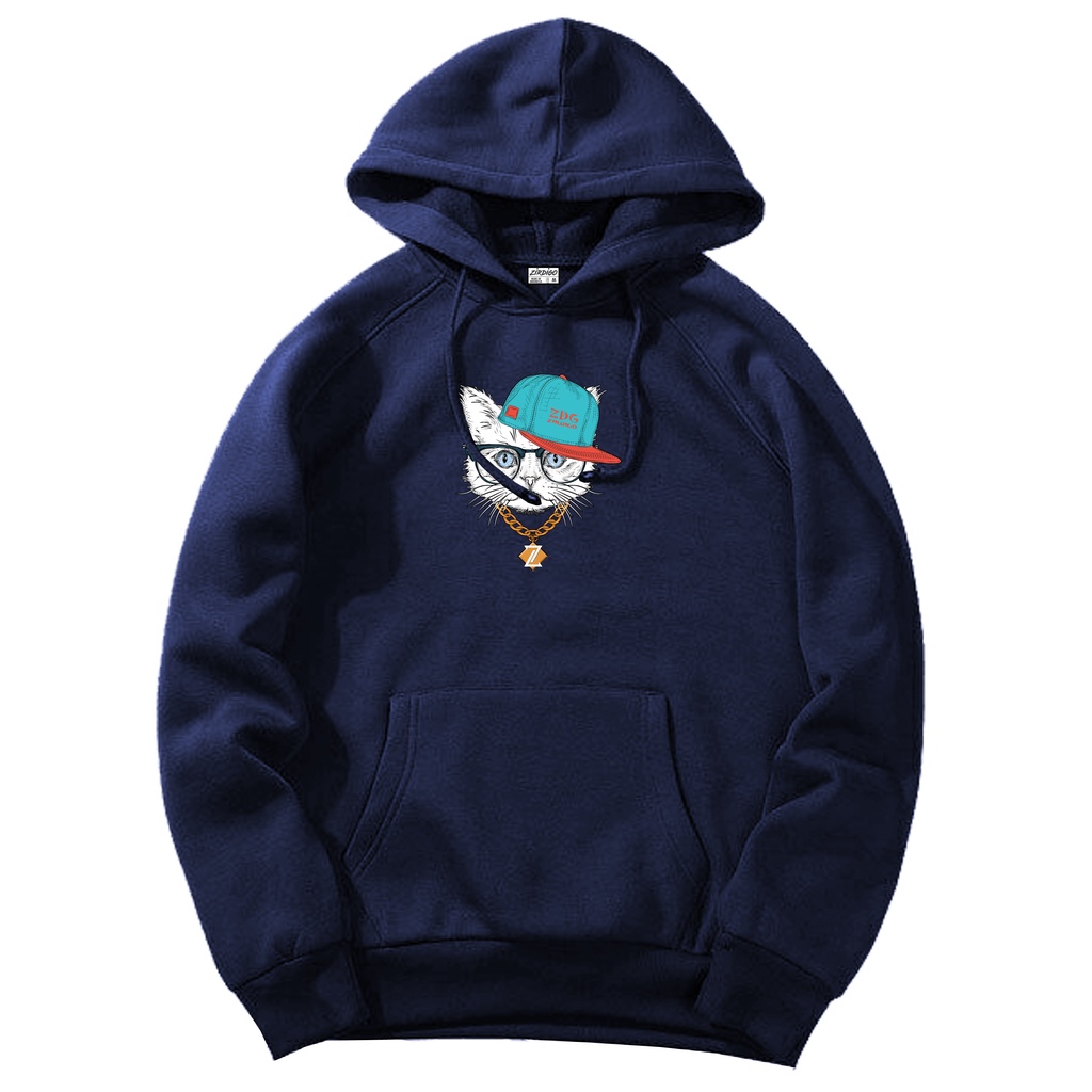 Zirdigo HipHop Cat Hoodie พิมพ์คุณภาพ