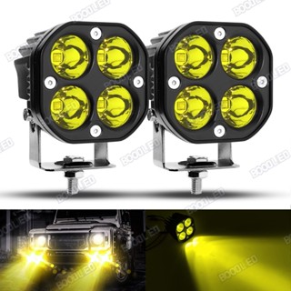 2pcs Amber LED Pods 3 inch Off Road Driving Lights 46W Yellow LED Cubes Fog Lamp Light Bar Pods Spot Lights Work Lights