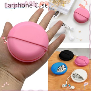 Orienttk 1Pc Fashion Earphone Case Waterproof Zipper Plastic Carry Pouch Pocket Round Shaped Data Line Box