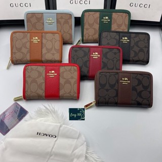 กระเป๋าสตางค์ผู้หญิงใบกลาง coach สินค้าพร้อมส่ง พร้อมกล่อง ถุงผ้า งานเกรดพี่เมียม ขนาด5.5นิ้ว
