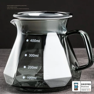 เหยือกดริปกาแฟ เหยือกเสิร์ฟกาแฟดริป มีให้เลือกหลายทรง Borosilicate Coffee Glass 400ml/600ml.