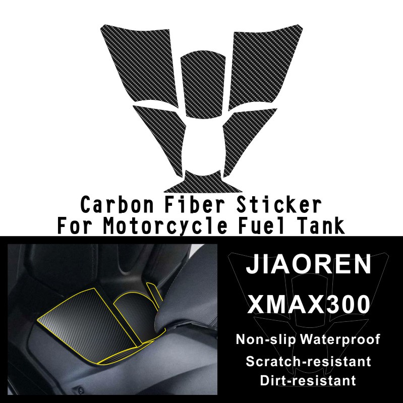 สติกเกอร์ฟิล์มคาร์บอนไฟเบอร์ กันน้ํา สําหรับตกแต่งรถจักรยานยนต์ Yamaha Xmax 300