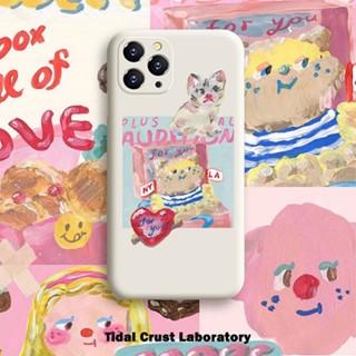 ins Painted Cat เคสไอโฟน iPhone 7plus 8plus 12 11 pro เคส TPU iPhone 13 8พลัส Xr Xs X max7 8 se2020 cover 14 pro max