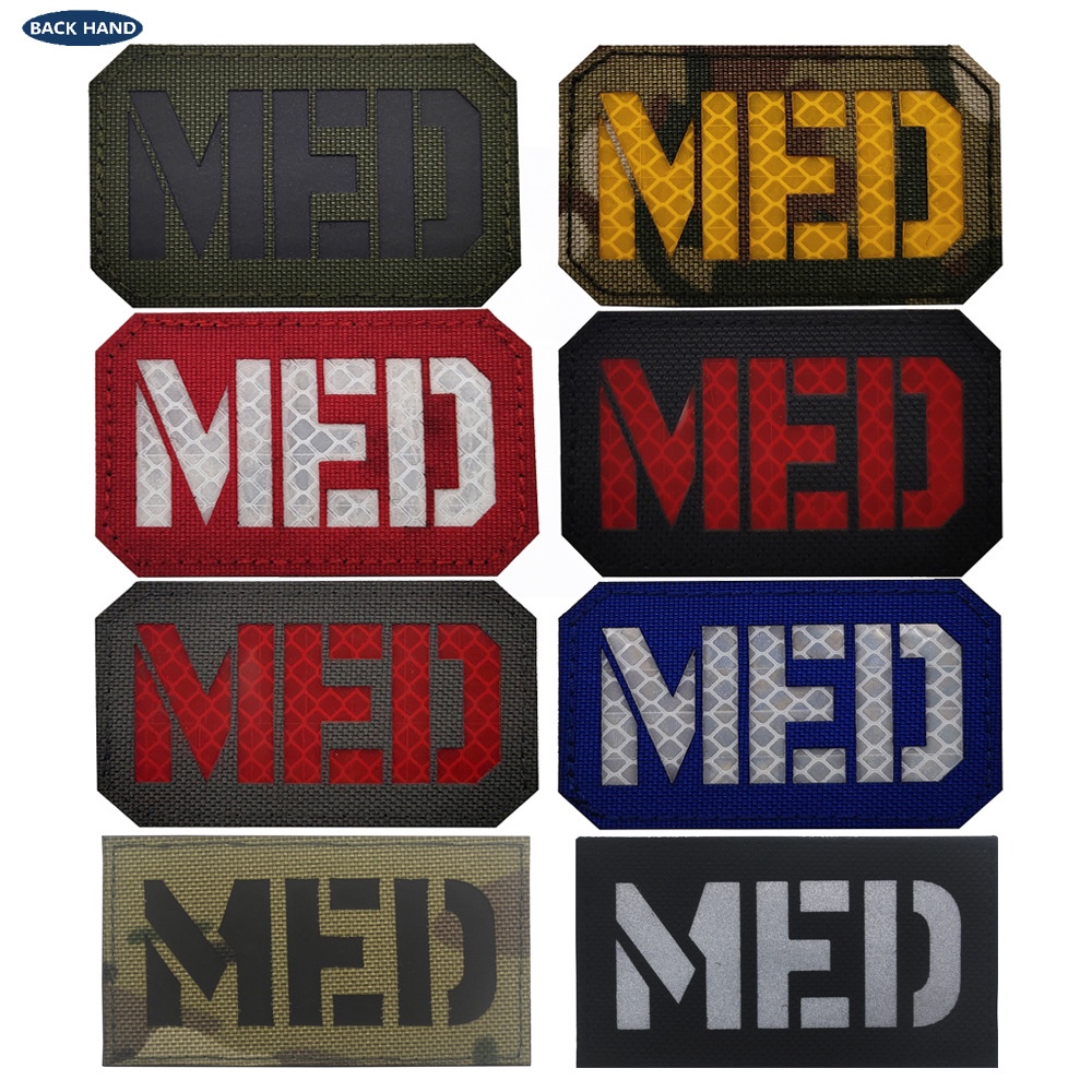 Haike Outdoor MED Rescue Kit ป้ายสติ๊กเกอร์ MEDIC เลเซอร์สะท้อนแสง IR Badge สะท้อนแสง Velcro Morale Badge
