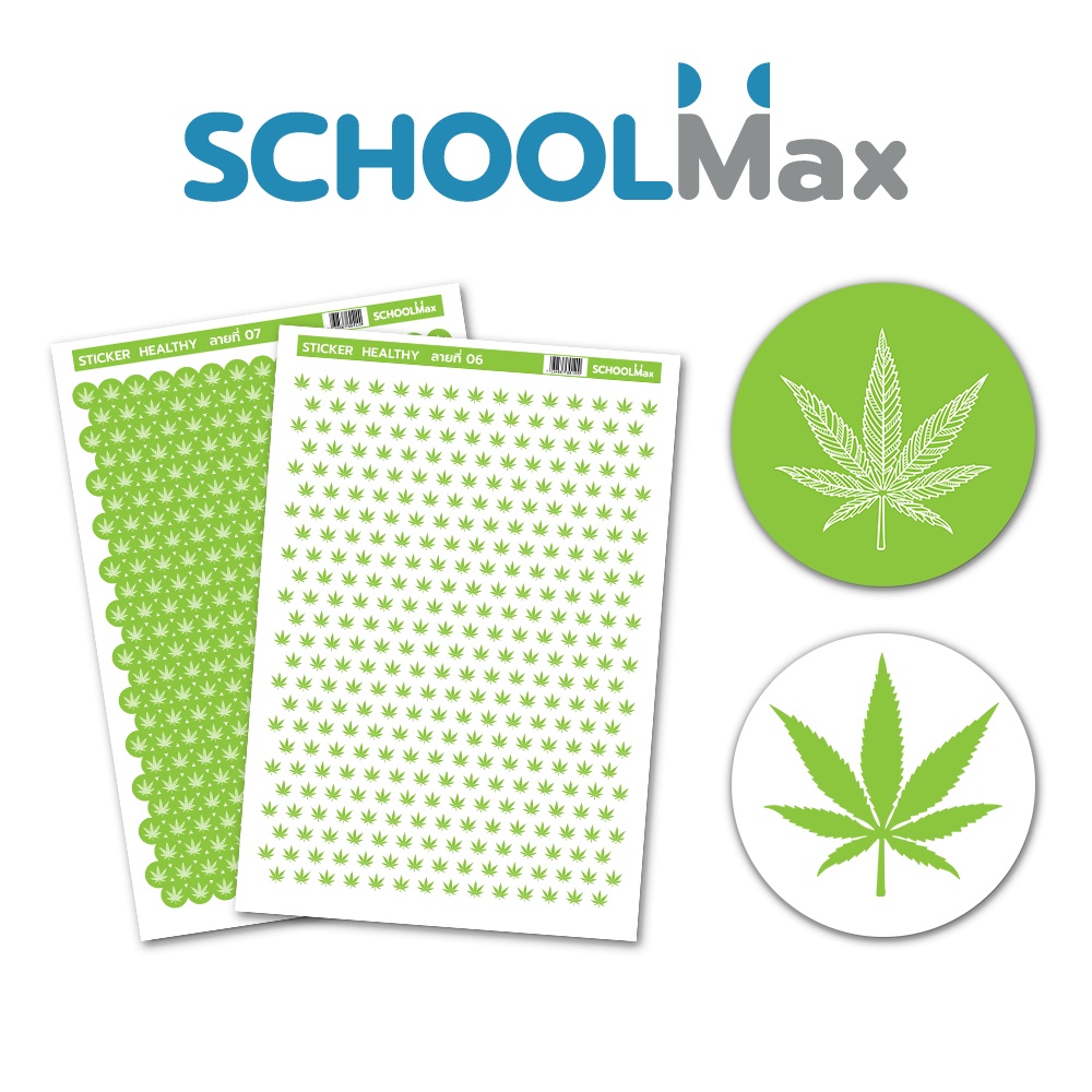 สติกเกอร์ใบไม้ ลายกัญชา สติกเกอร์ติดขวด ฉลากสินค้ากัญชา 124ดวง /แผ่น
