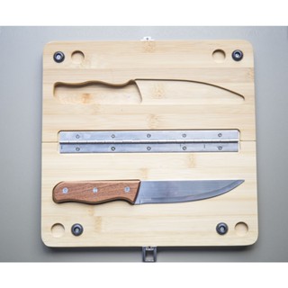 STARDUST Foldable Cutting Board &amp; Knife เขียงไม้พับเก็บได้พร้อมมีด เขียงไม้พร้อมมีด เขียงแคมป์ ชุดเขียงพร้อมมี