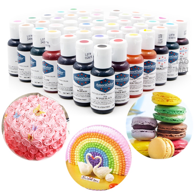 41 สี American Americolor สีอาหารธรรมชาติ 21g สําหรับขนมหวาน Fondant เค้ก Macaron สี