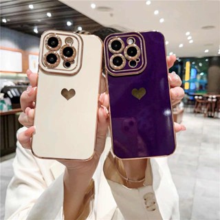 เคสโทรศัพท์มือถือแบบนิ่ม ทรงสี่เหลี่ยม กันรอยเลนส์กล้อง ลายหัวใจ สําหรับ iPhone 14 Pro Max 14 Plus 11 12 13 Pro Max X XR XS Max 7 8 Plus SE3