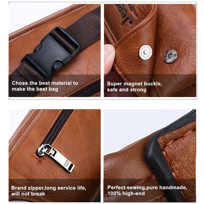 Jeep BULUO กระเป๋าหนังคาดเอว คาดเอว ใส่โทรศัพท์ อเนกประสงค์ สะโพก 901 สําหรับทุกเพศ