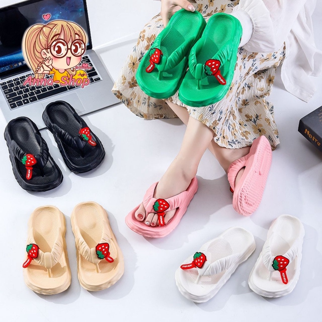 พร้อมส่งจากไทย รองเท้าแตะหูคีบ น่ารักเว่อร์ๆ สตอเบอรี่ EVA นุ่มเบา แฟชั่นรองเท้า T140