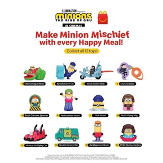 ชุดโมเดลมินเนี่ยน (Minions) - McDonald’s Happy Meal Minions 2 The Rise of Gru 2022