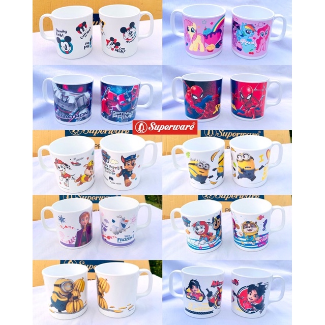 แก้วมีหูลายการ์ตูน เมลามีนแก้วซุปเปอร์แวร์‼️ (Disney/Superware/Melamine Ware/Kidz Time)