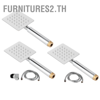 Furnitures2.th G1/2in Thread Handheld Shower Head High Pressure Square Sprayer for Bath Showering System