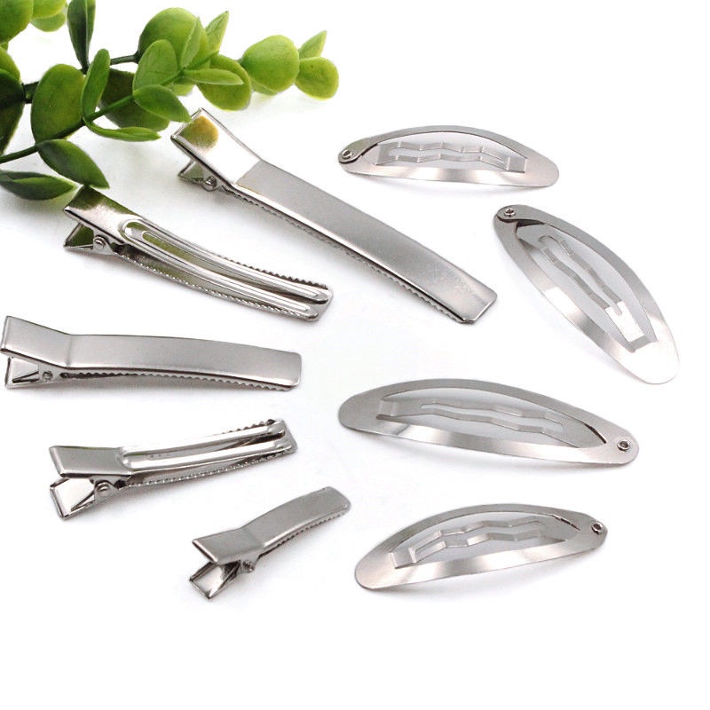 DIY hairpin (10 ชิ้น) diy Handmade hairpin BB คลิปด้านข้างคลิปรูปไข่คู่ส้อม Duckbill คลิปเด็กอุปกรณ์เสริมผมวัสดุ H0AZ