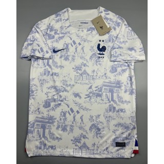 เสื้อบอล แฟนบอล ทีมชาติ ฝรั่งเศส เยือน 2022-23 France Away ฟุตบอลโลก World Cup 2022 สีขาว