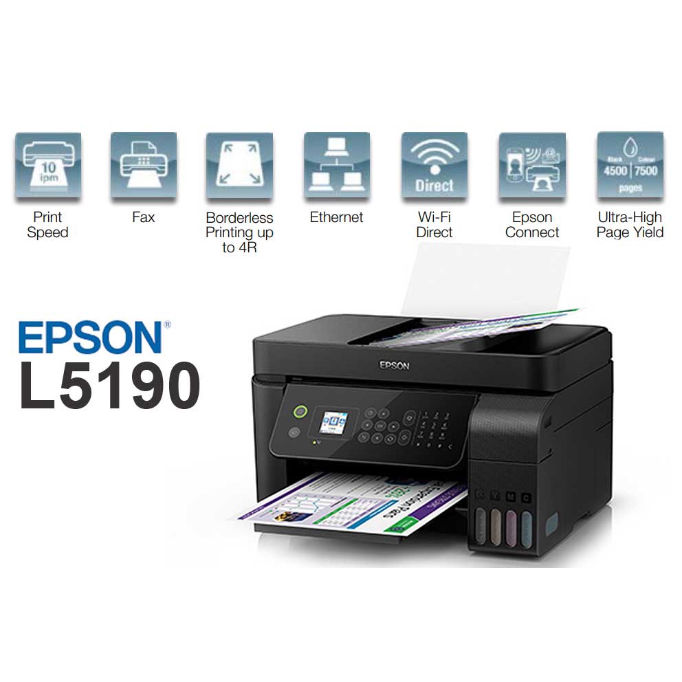 เครื่องพิมพ์ ปริ้นเตอร์ มัลติฟังก์ชันอิงค์เจ็ท (All In One) EPSON  L5190 + InkTank