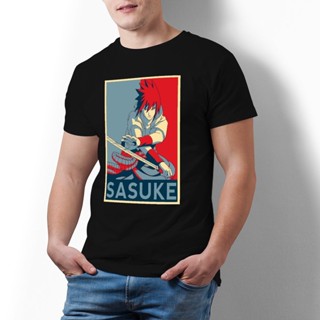 เสื้อทหาร Bandai Sasuke Uchiha เสื้อยืดแขนสั้นญี่ปุ่นเสื้อผ้าผู้หญิงสตรีทแวร์เสื้อยืดพิมพ์ผ้าฝ้ายชายเสื้อยืด