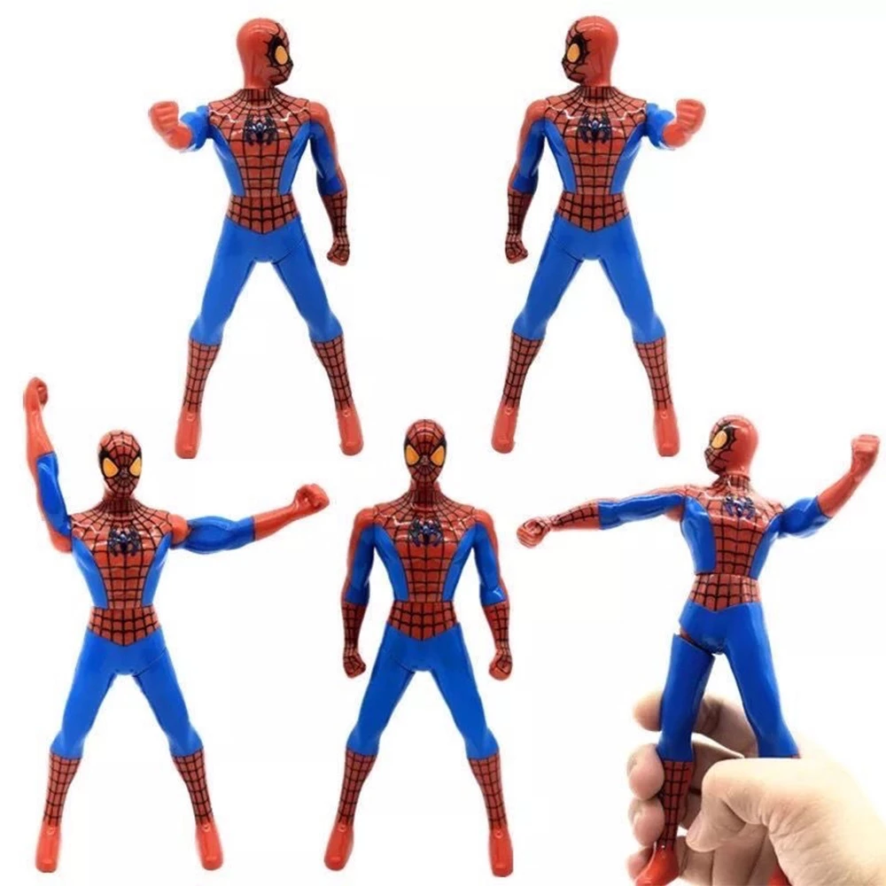 ของเล่น Avengers Spiderman Hulk อุลตร้าแมน ที่กดด้วยมืออย่างสนุกสนาน ฟิกเกอร์แอคชั่นซูเปอร์ฮีโร่หมุนได้ 360° thumbnail 5