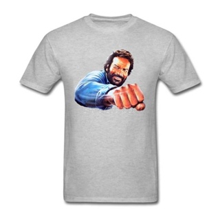 เสื้อยืดแขนสั้นลําลอง ผ้าฝ้าย 100% พิมพ์ลาย Bud Spencer พลัสไซซ์ ของขวัญวันเกิด สําหรับผู้ชาย XS-6XLS-5