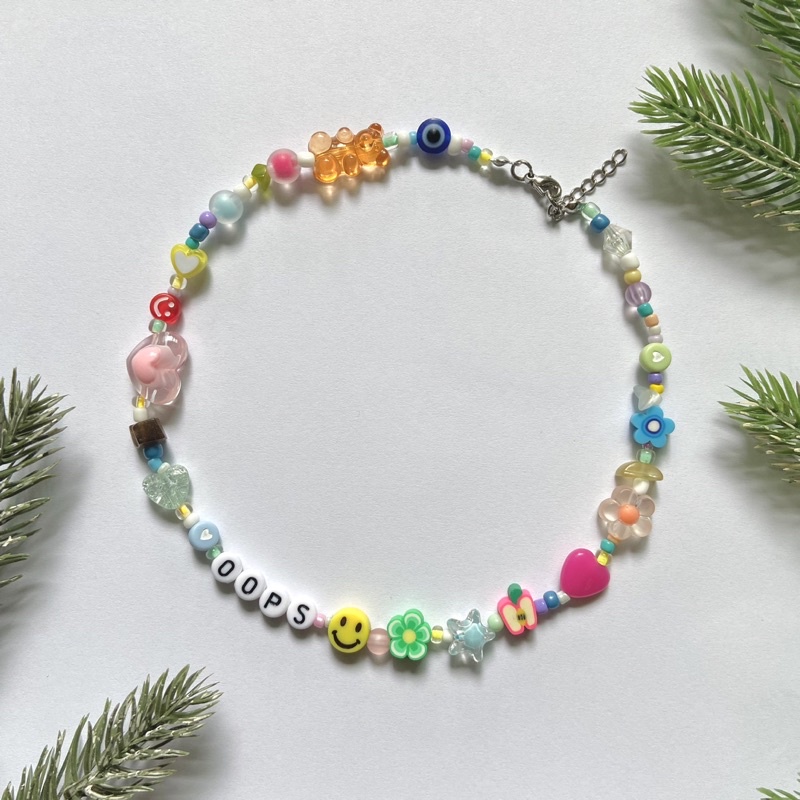 🧸 สร้อยคอลูกปัดแฮนด์เมด รุ่น Oops! 🍾