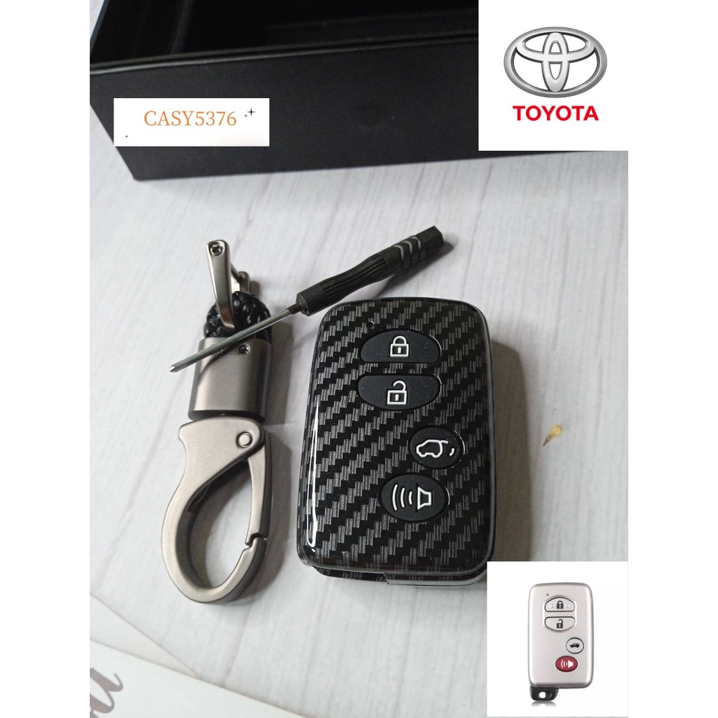 เคสกุญแจรีโมทรถยนต์คาร์บอนไฟเบอร์สําหรับ Toyota Altis / Prius / Camry / Camry Hybrid / Keyless