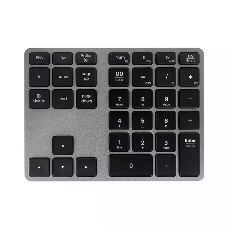 บลูทูธ Pad,ชาร์จแป้นพิมพ์ตัวเลขไร้สาย Dual-Mode อลูมิเนียม USB Numpad สำหรับแล็ปท็อป,แมคBook Pro/Air, แมค