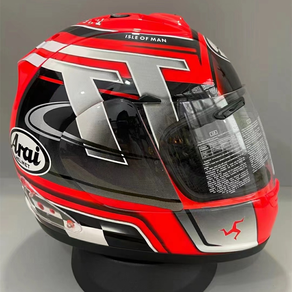 Arai RX7X Isle of Man TT หมวกกันน็อคแบบเต็มหน้าสีแดง / หมวกกันน็อค Arai / หมวกกันน็อคเต็มใบ Arai / ห