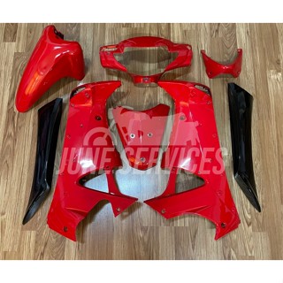 Wave 125 S บังลม ครึ่งคันหน้า 8 ชิ้น สีแดงดำ