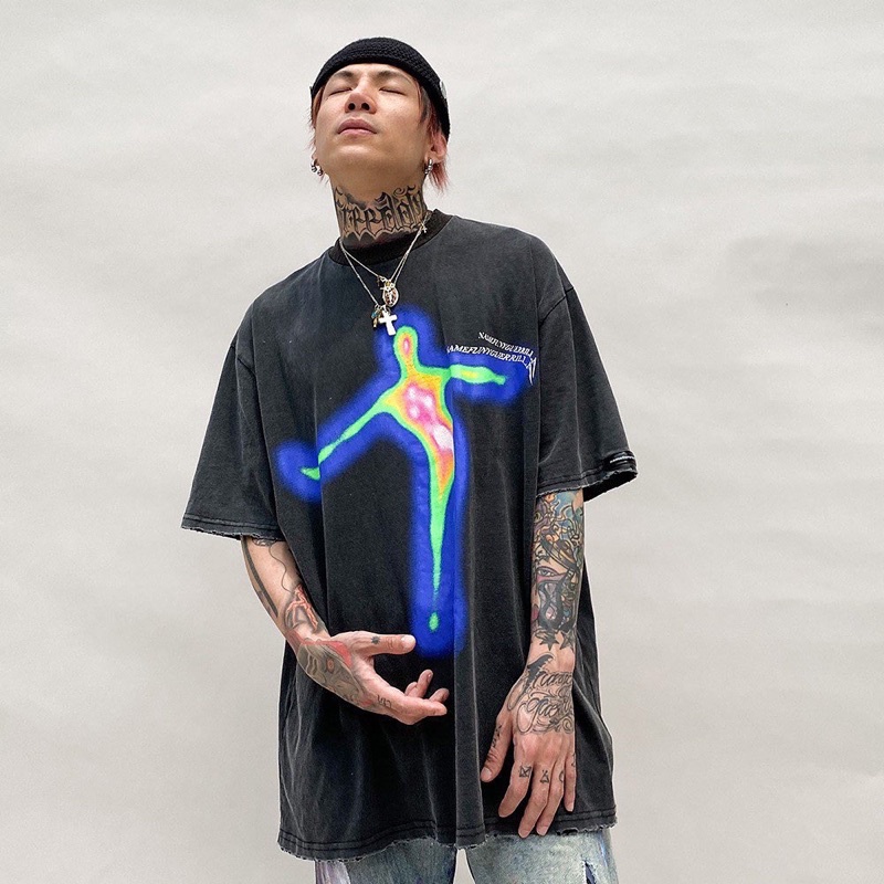 Spenzer.street | เสื้อ X-ray อโอเวอร์ไซส์ เสื้อผ้าสตรีท เสื้ออปป้า เกาหลี เสื้อy2k ทราวิส 2pac ฮิต 2022 มาใหม่