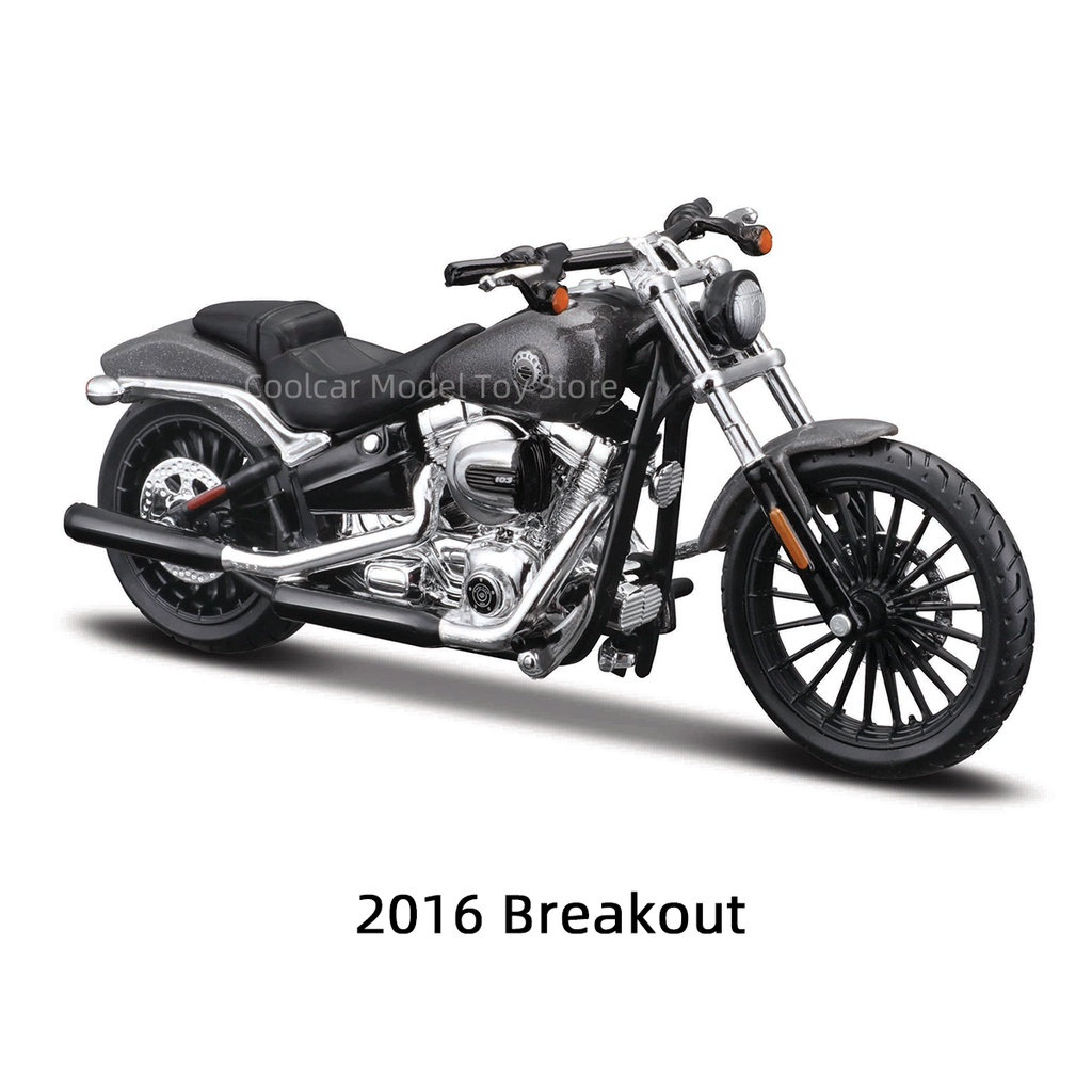 โมเดลรถจักรยานยนต์ Maisto 1:18 Harley-Davidson 2016 Breakout Die Cast Vehicles ของเล่นสําหรับเด็ก